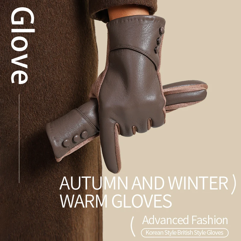 Women's Winter Warm Touchscreen Gloves, ThreeButton Design, Soft Plush Lining, Ideal for Cold Weather& Screen Use