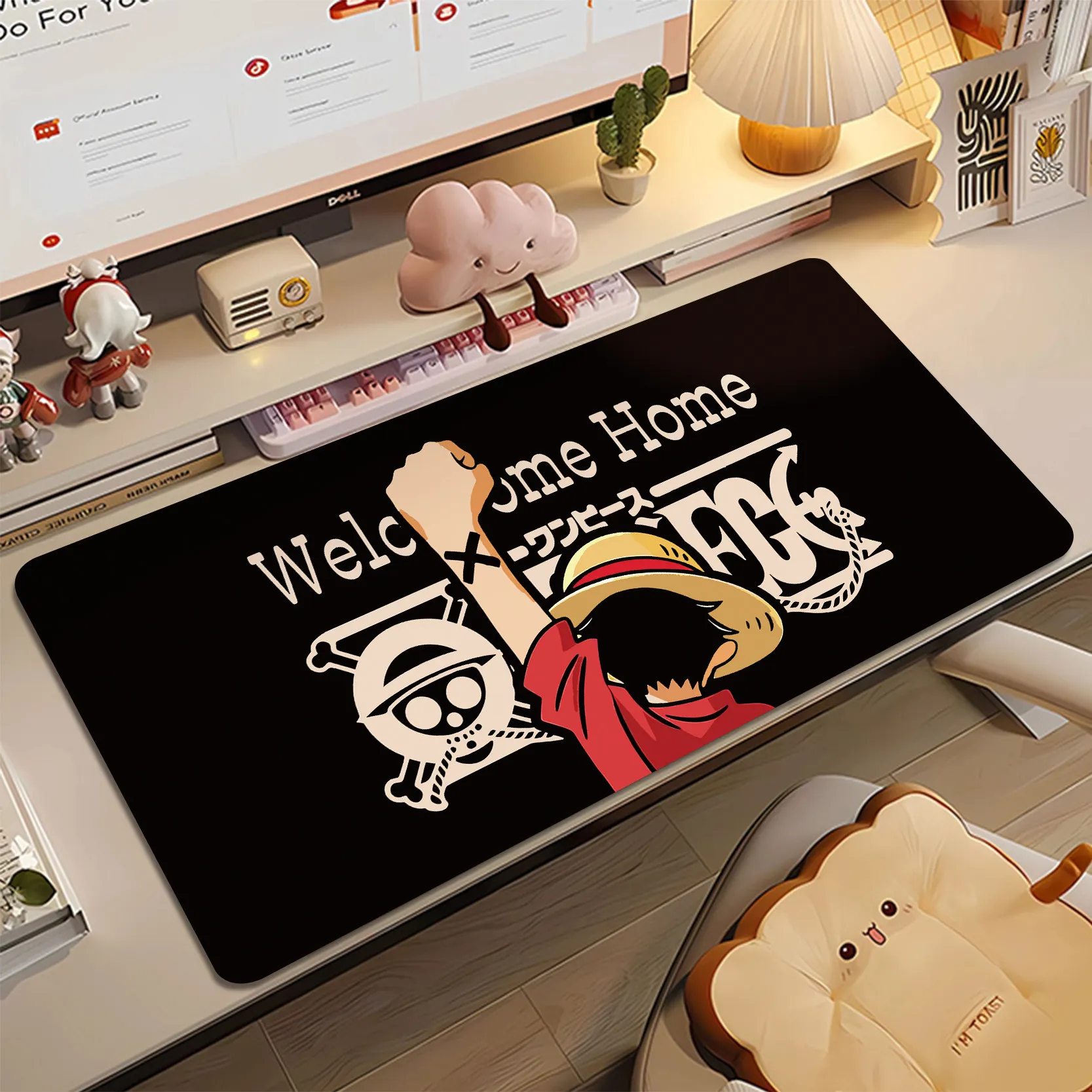 Japanese Anime ONE PIECE Luffy Leather Mouse Pad Oversized Boys Gaming Keyboard Pad Locked Edge Large Gaming Computer Table Mat