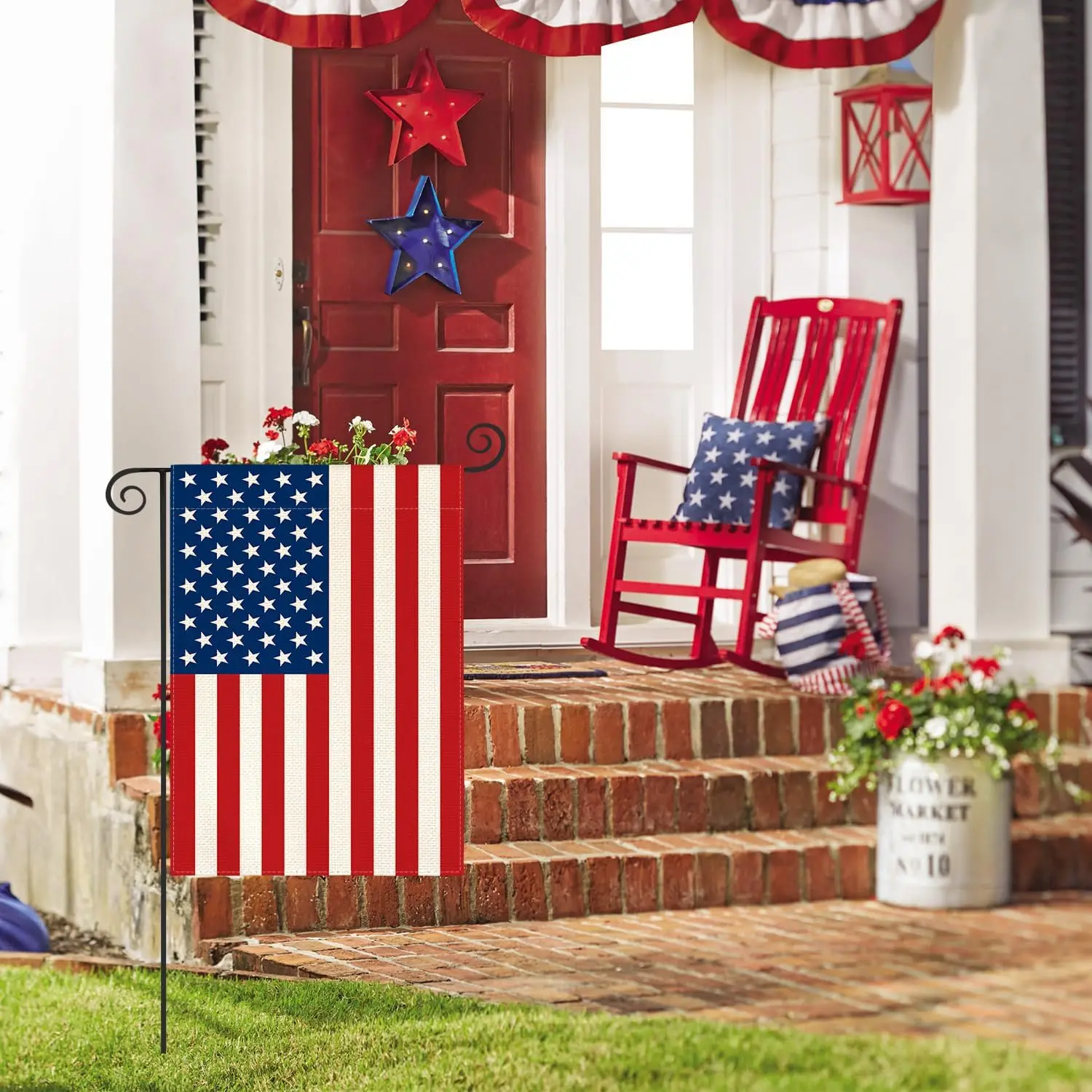 AVOIN colorlife 4th of July Patriotic Memorial Day Garden Flag 12x18 Inch Double Sided Outside, American Stars and Stripes Y WWP