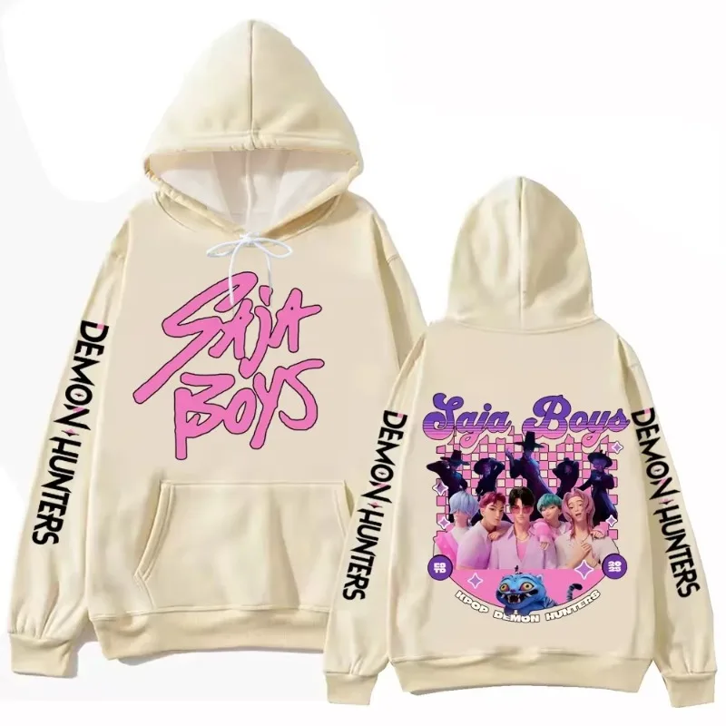 2025 رائجة البيع KPop شيطان الصيادين ساجا بنين ثلاثية الأبعاد نمط مطبوع Harajuku الهيب هوب Y2k الخريف/الشتاء طويلة الأكمام هوديي
