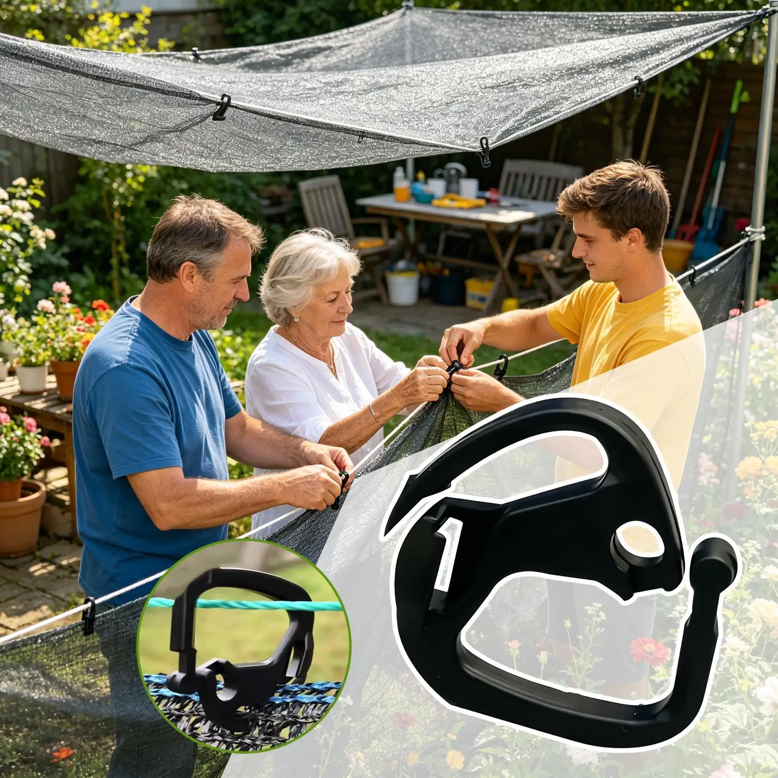Shade Cloth Clips Heavy Duty 100 Pieces Greenhouse Fabric Clamps Sunscreen Net Clips For Outdoor Garden Patio Backyard Balcony