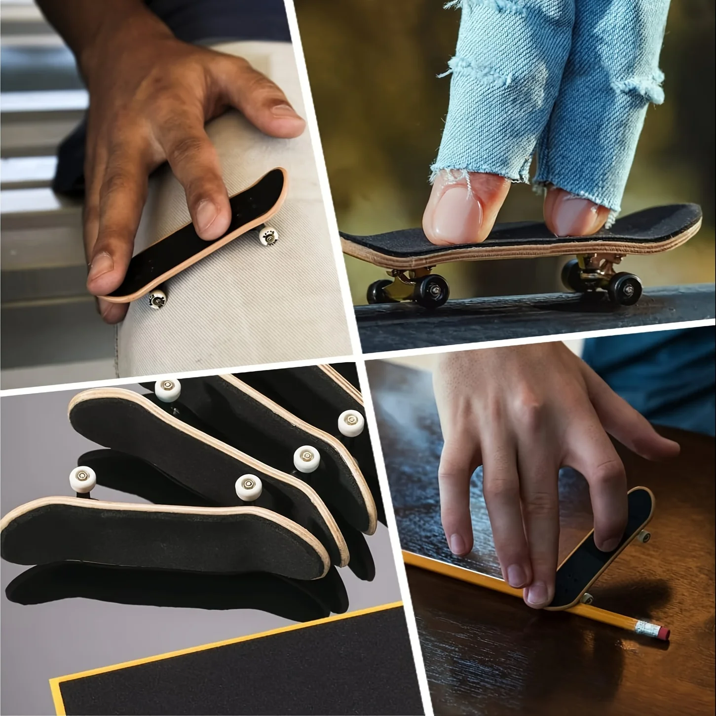 8/12/24/36 Stück/Set Schwarzes Ungeschnittenes Fingerboard-Deck-Klebeband Rutschfeste 38mmx110mm Schaumstoff-Griffbänder für Skateboard-Fingerboards – Detail 3