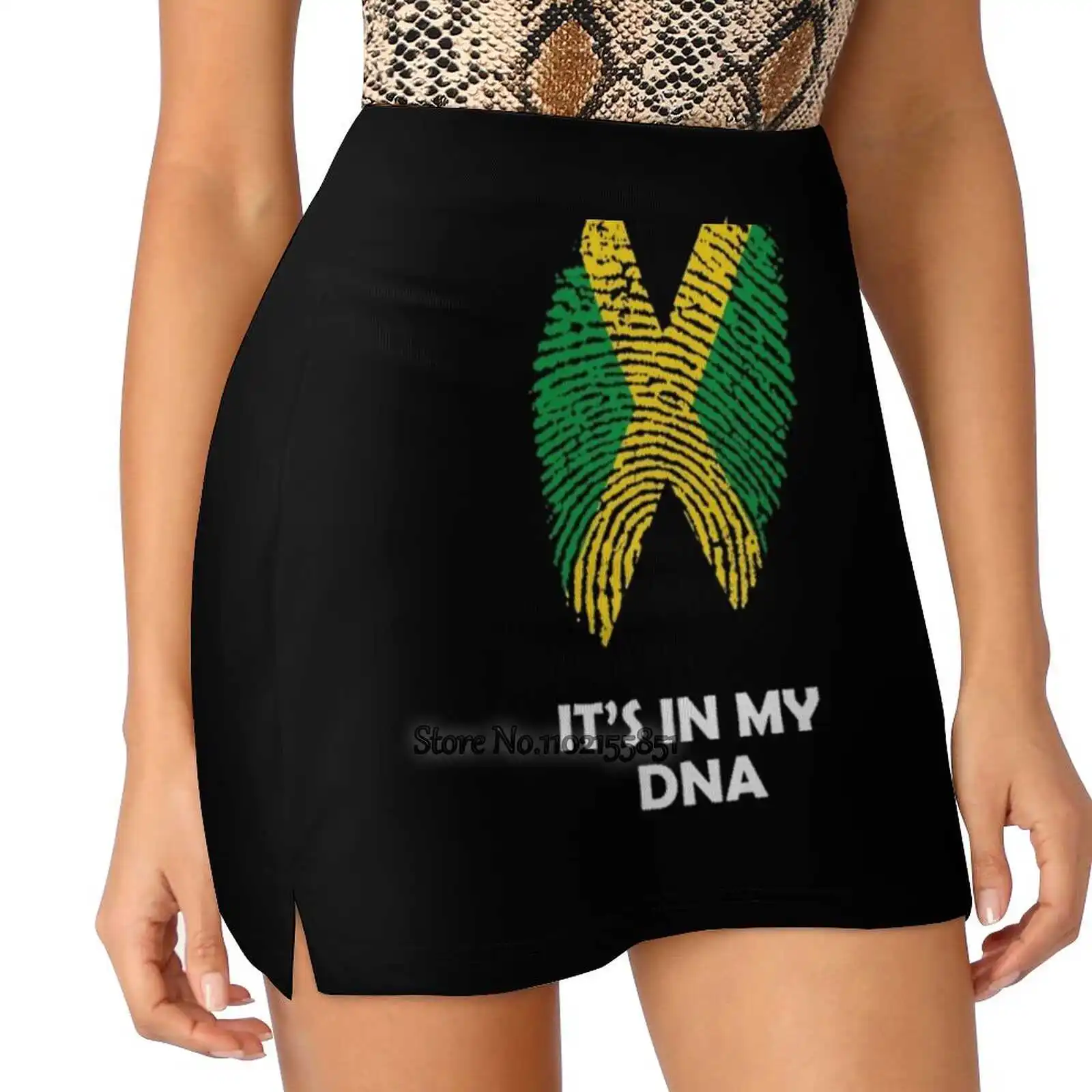 Jamaica Women Sports Lining Skirt Tennis Dance Fitness Short Printed Skirts Jamaica Jamaican Jamaican Flag Love Japan Jamaica