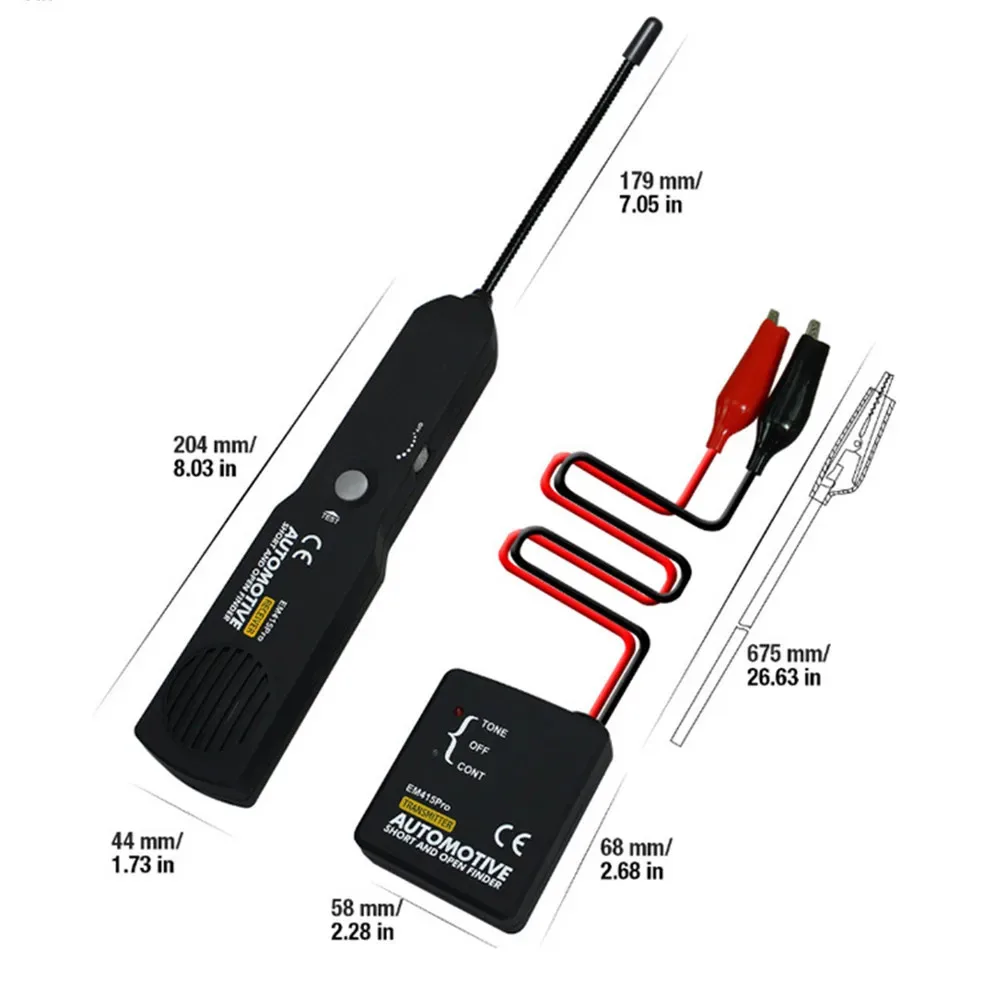 EM415 pro Tester Transponder automobilistico Sonda flessibile Localizzatore di cavi corti DC6-42V EM415 Rilevatore di riparazione veicoli Tracciatore di cavi