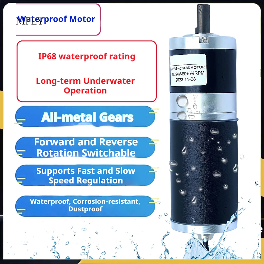 High Torque Low Noise Long Life Reversible Adjustable Speed Geared Motor 100kg.cm 12V 24V DC Planetary Gear Motor