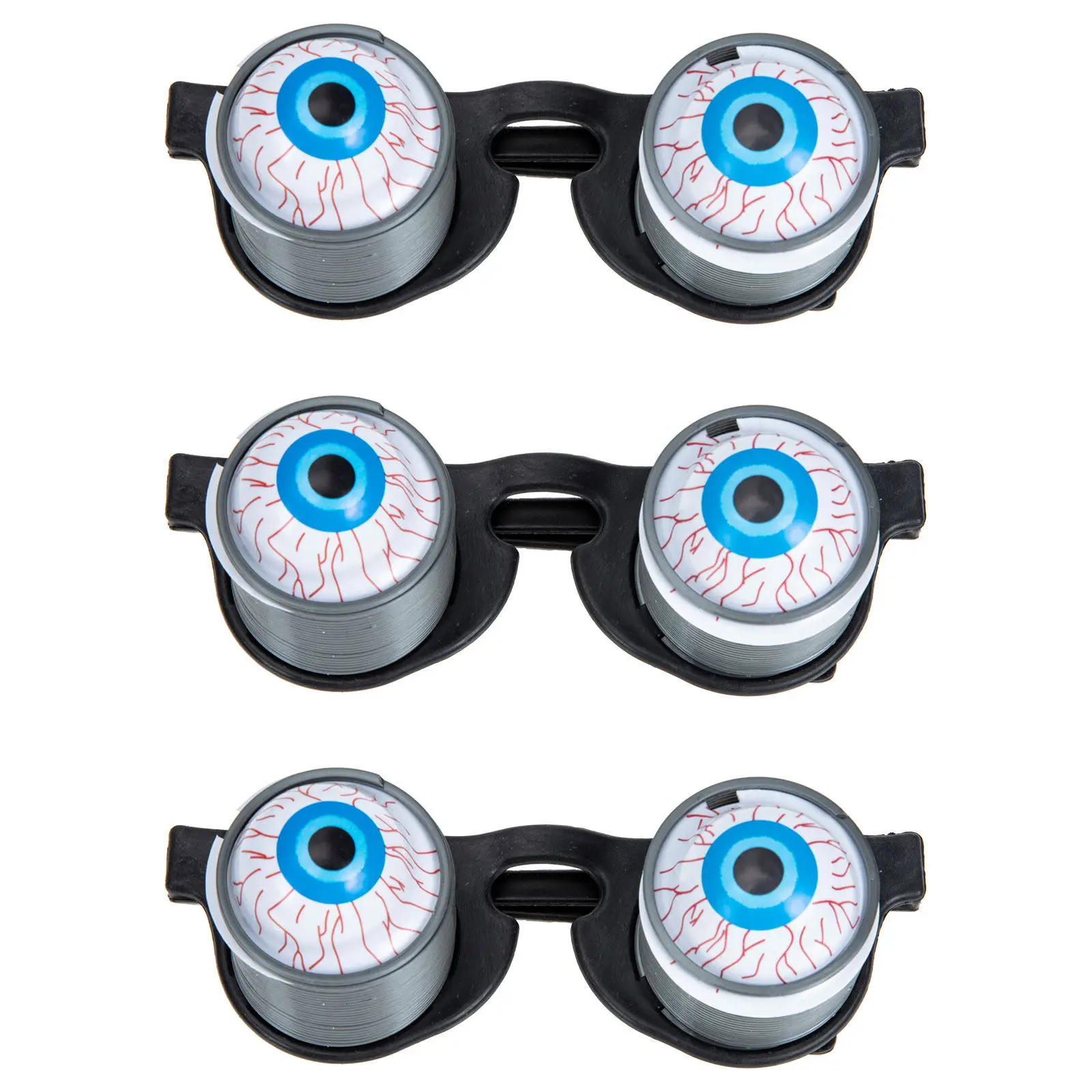 

3Pcs Funny Glasses Scary Eyeball Bounce Eyeglasses Halloween Party Prank Props Cosplay Photo Props Novelty Eyewear