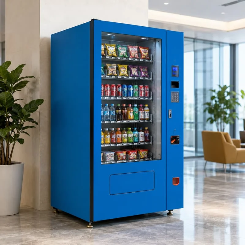 Heavy Duty Customized Automatic Snack and Beverage Vending Machine Equipped with Temperature Control and Glass Front