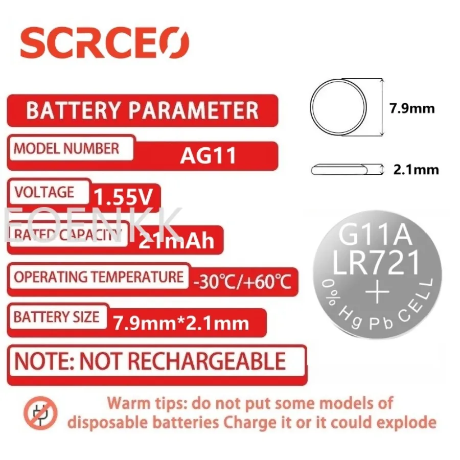 AG11 SR721SW 362 361 162 대용량 1.55V 단추 코인 셀 시계 배터리, 0% Hg 머큐리 프리, 시계 완구 리모컨, 2-60 개