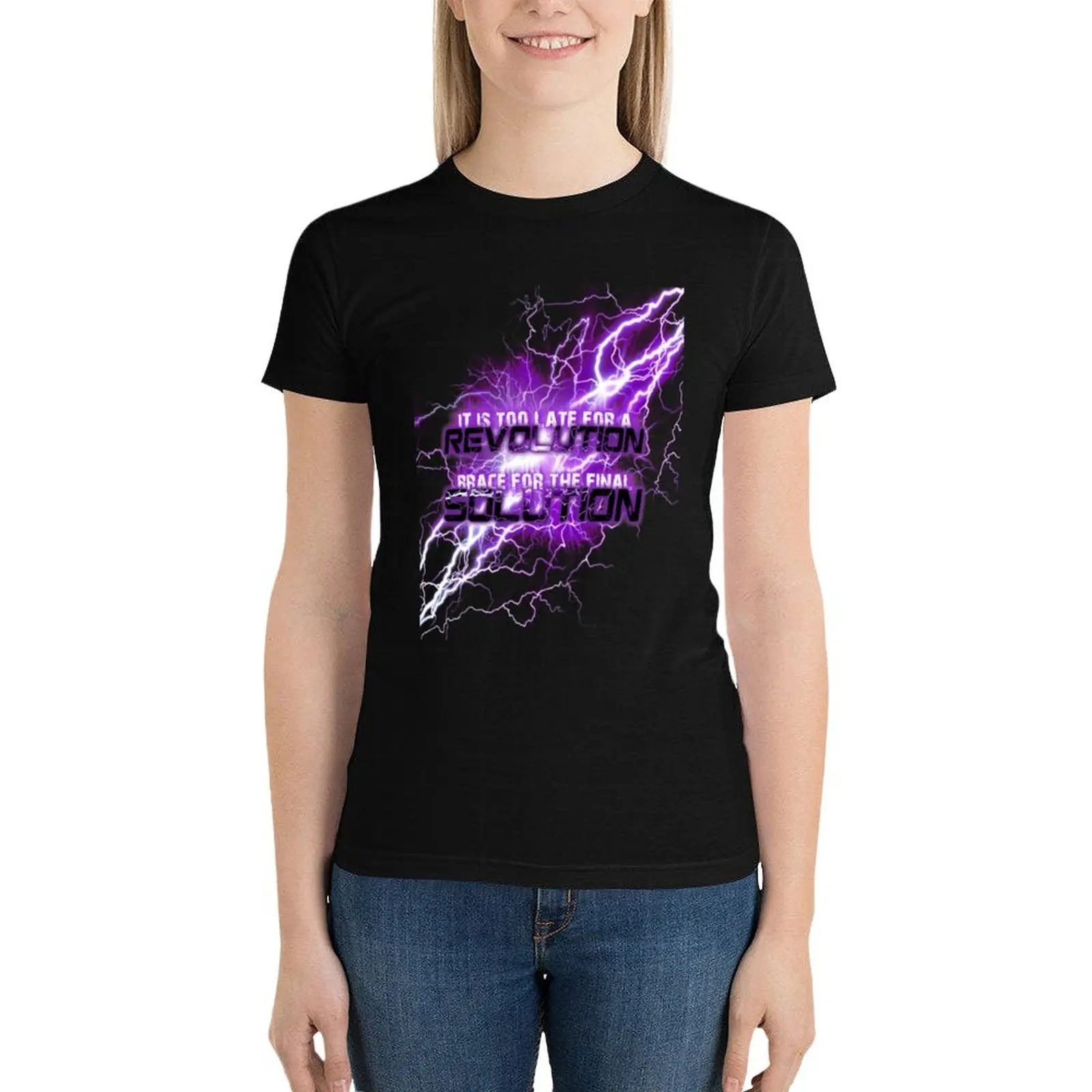 muse thought contagion lightning T-Shirt cute tops anime clothes black t-shirts for Women