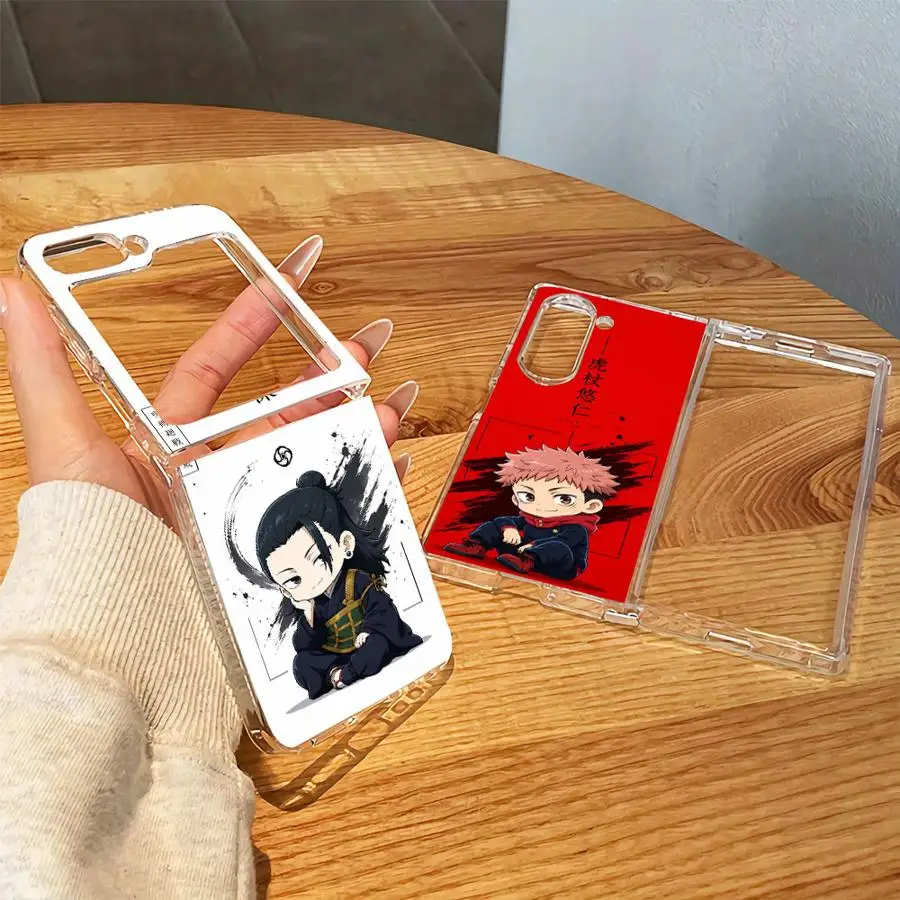 Jujutsus Chosos Kaisens Transparent Soft Phone Cover Case for Samsung Galaxy Z Fold 8 Ultra Flip8 Flip3 Flip7 ZFold6 ZFold7