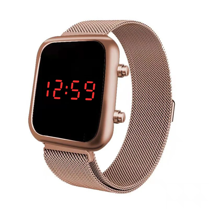 LED watch alloy electronic watch fashion sports Milan with magnet