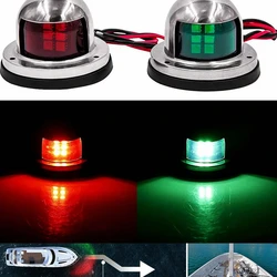 12V Stainless Steel Red Green Bow LED Navigation Lights Boat Marine Indicator Spot Light Marine Boat Yacht Sailing Light