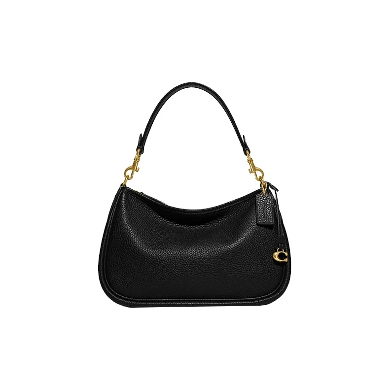 COACH Cary Leather Shoulder Bag, Crossbody Bag Large Women's Black CC437-B4BK
