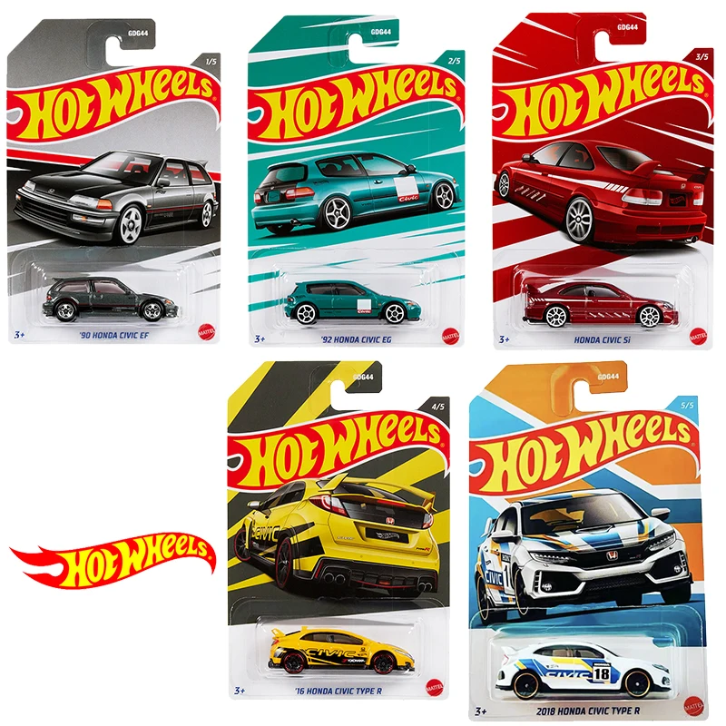 Original Hot Wheels Modern Classic Japanese Series Honda Civic Sport Car Kids Toys for Children 1/64 Diecast Color Printing Gift