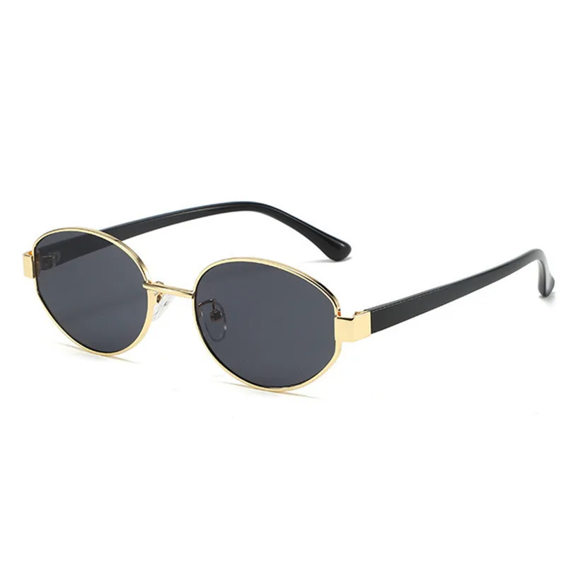 Vintage Old Money Metal Oval Sunglasses Women 2026 New Retro UV400 Protection Fashion Street Style Shades