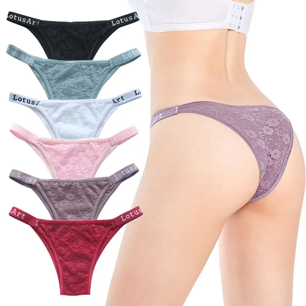 Seamless G-String Lace Cotton Crotch Fashion Design T-Shaped Panties Korean Style Underwear Women Lingerie Low-Waist Thong