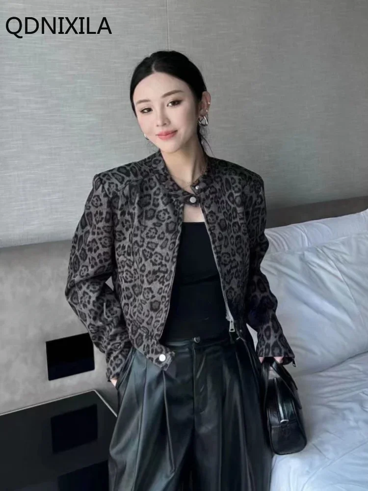 New Coats and Jackets，retro Leopard Print Jacket，short Design Versatile Jacket Top，Korean Reviews Clothes，Autumn Women\'s Clothes