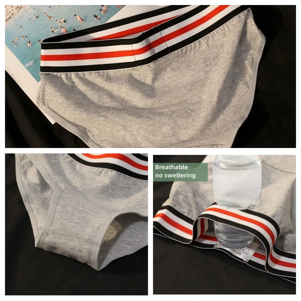 3pcs100% Cotton Women\'s Panties Wide-brimmed Mid-waist Briefs For Women Solid Color Lingerie Girly Sports Style Underwear Unisex