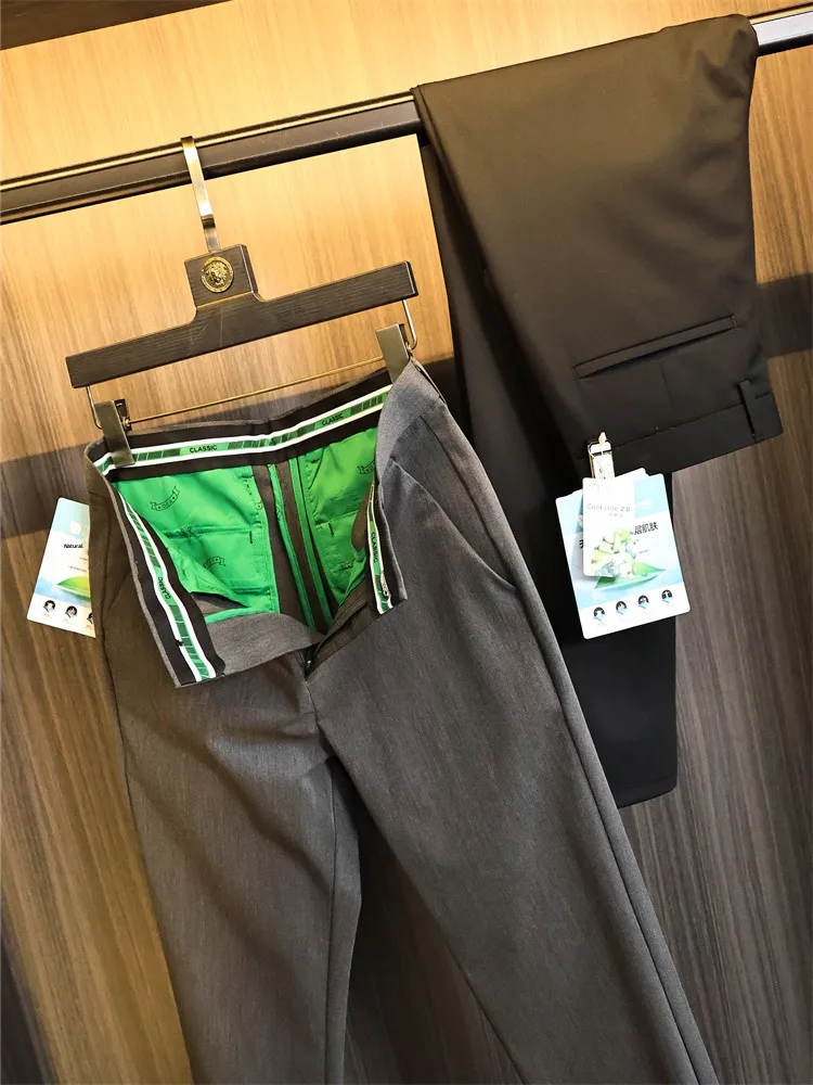 

Легкие мужские повседневные брюки, прямые брюки из смешанного волокна, Lenzing, весна-лето, длинные брюки для джентльмена, бренд Feen