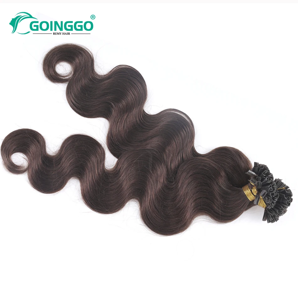 Body Wave Queratina extensões de cabelo para mulheres, U-ponta, unha ponta extensões, máquina, Remy fusão, pré-ligado, marrom, loiro, natural, real