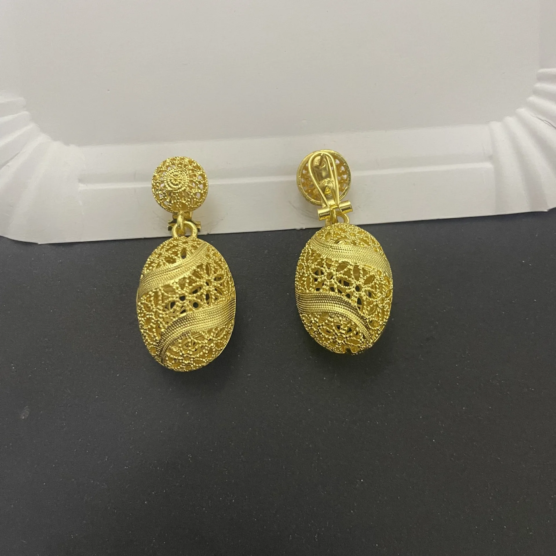 Dubai Jewelry Gold Plated Earrings Exaggerate Personality Simplicity African Women's Earrings