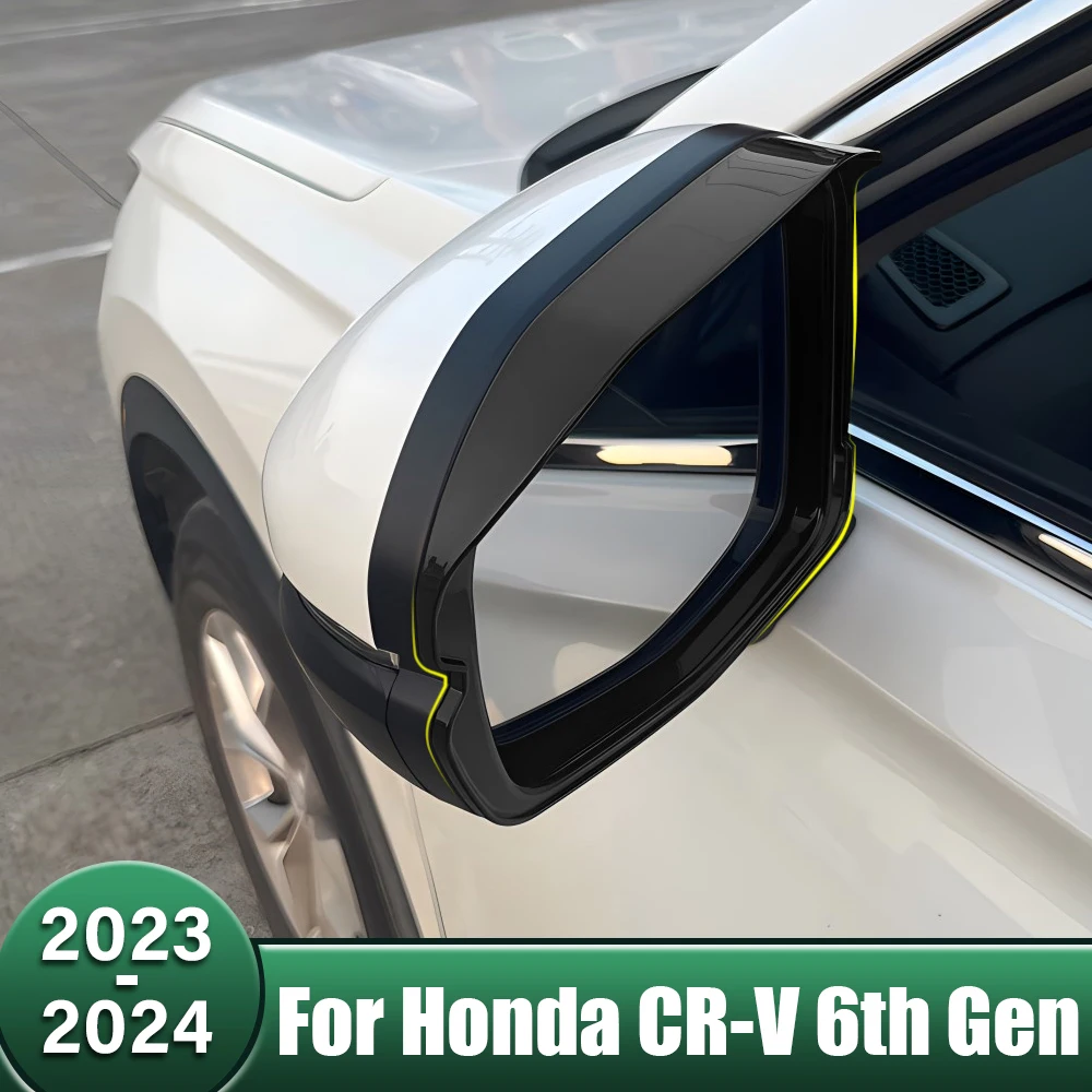 

ABS Car Side Rear View Mirror Rain Eyebrow Cover Trim Frame Stick Shell Accessories For Honda CR-V CRV CR V 6th Gen 2023 2024