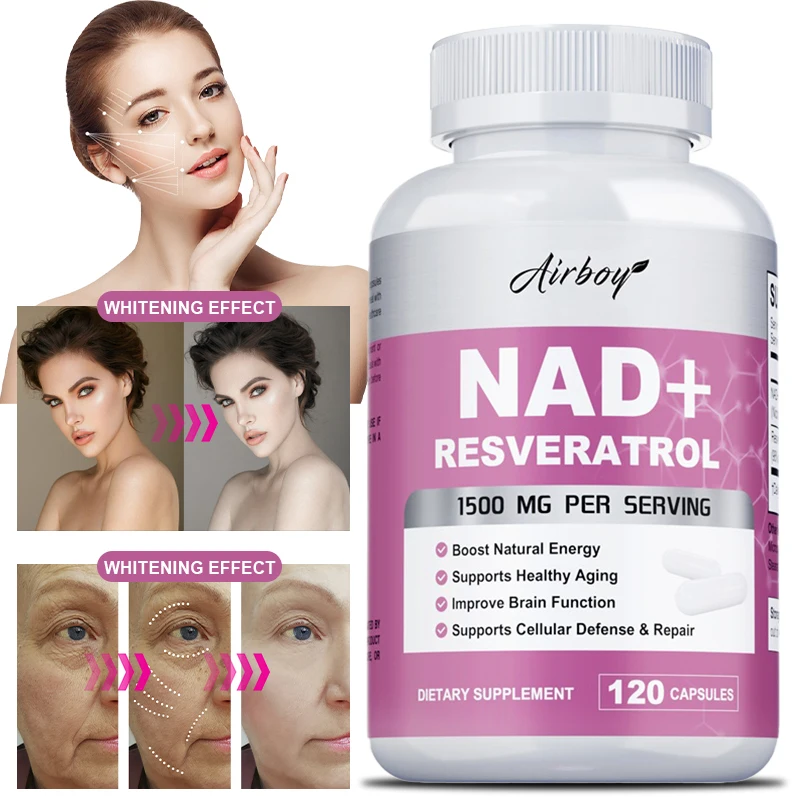 

NAD+ Resveratrol Supplements - Natural Energy, Cell Repair,Anti-aging and Cellular Health, Strengthens The Immune System