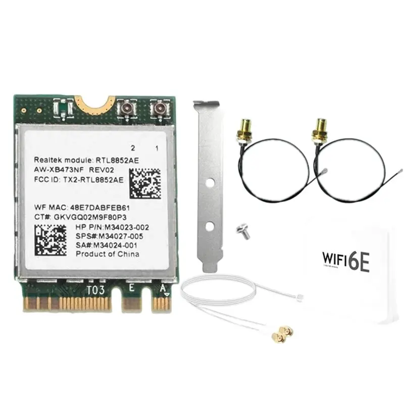 a23f-rtl8852ae-wifi-6-ネットワークカード-12dbi-外部アンテナ付き-1800m-ワイヤレス-wifi-モジュール-m2-ngff-アダプター-windows-10-11-用