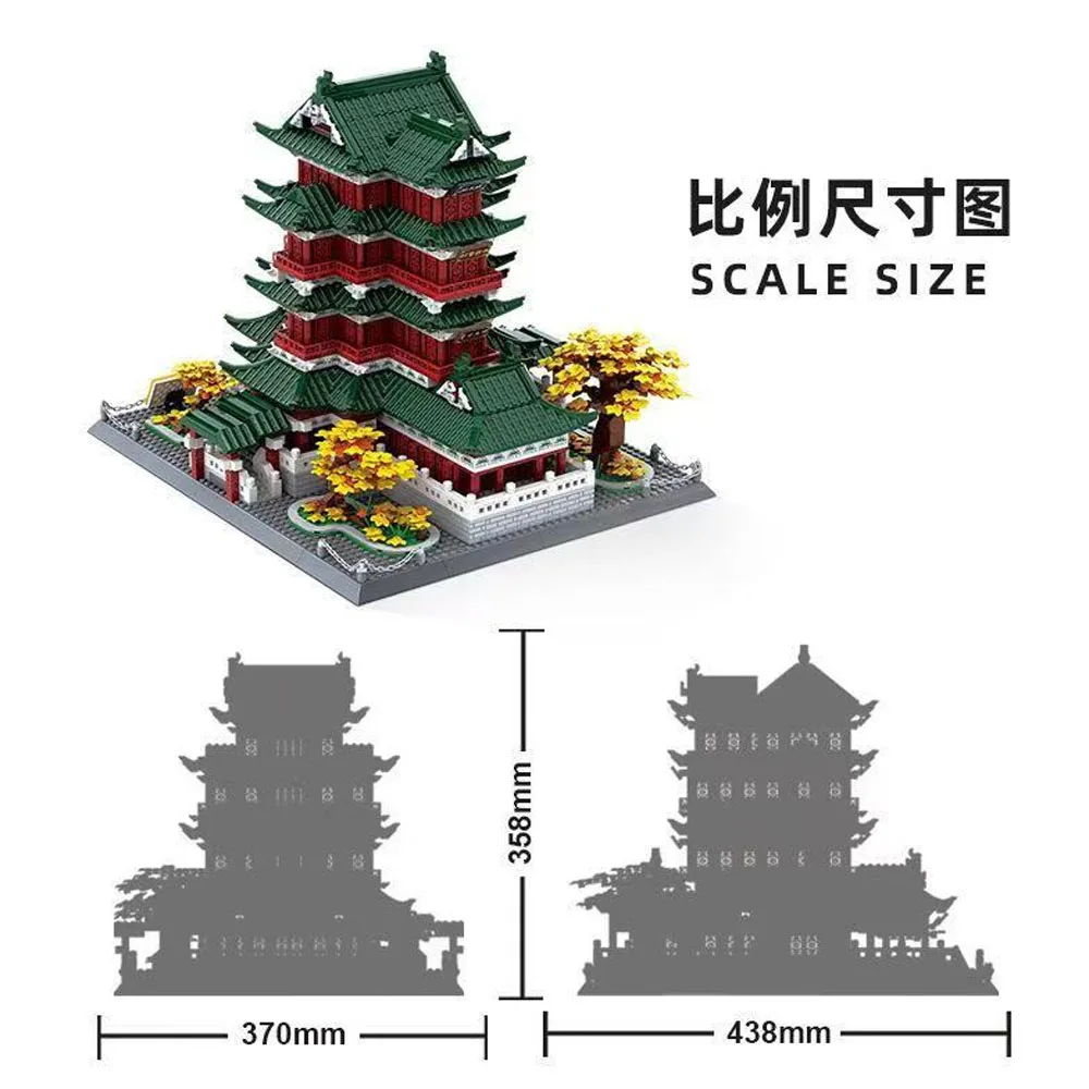 creative expert ideas Pavilion  Tengwang Pavilion street view  moc Building Block bricks model toy gifts Christmas kids 2798pcs