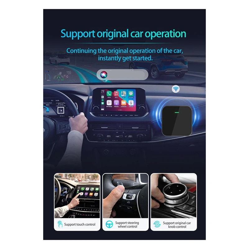 

Wired To Wireless Adapter Box 2-In-1 Carplay And Android Auto Mini Box For USB/Type C Dongle Plug And Play Auto Parts