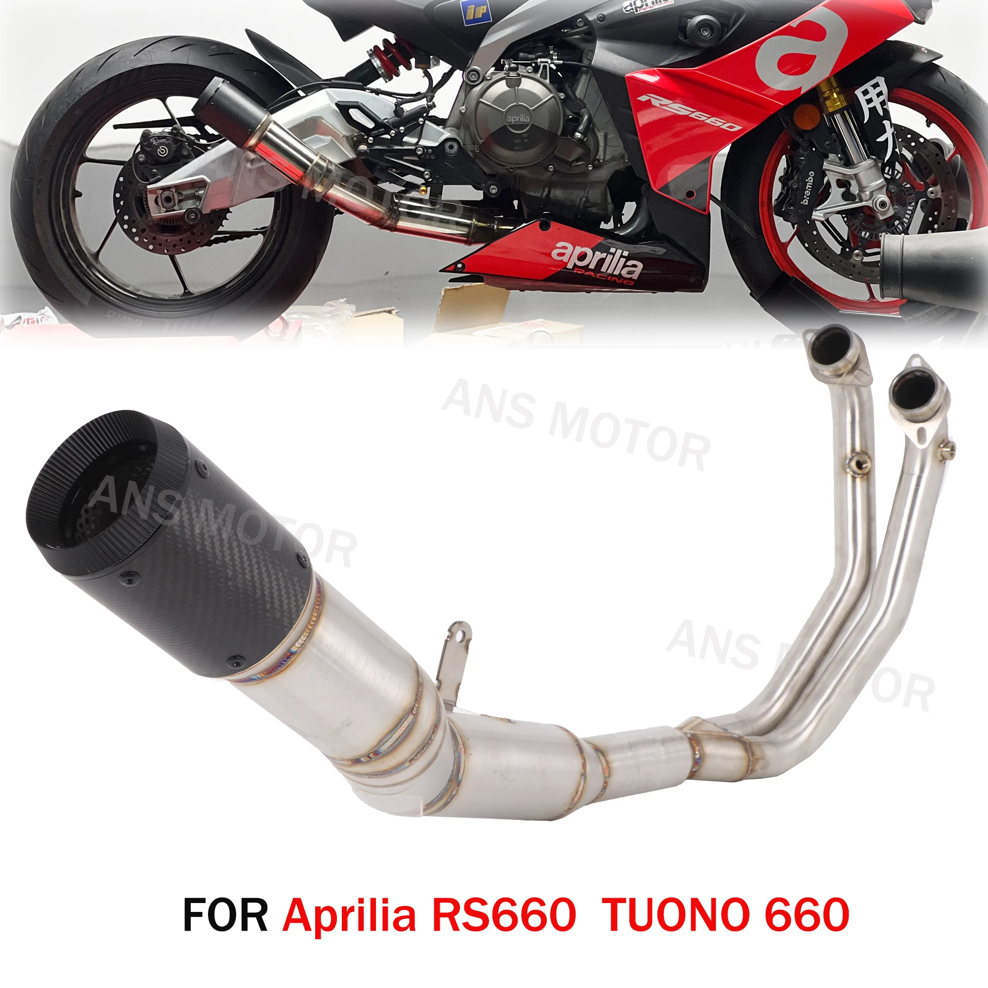 For Aprilia RS 660 TUONO 660 21-23 Motorcycle Full Exhaust System Stainless Steel Slip On Tail Pipe