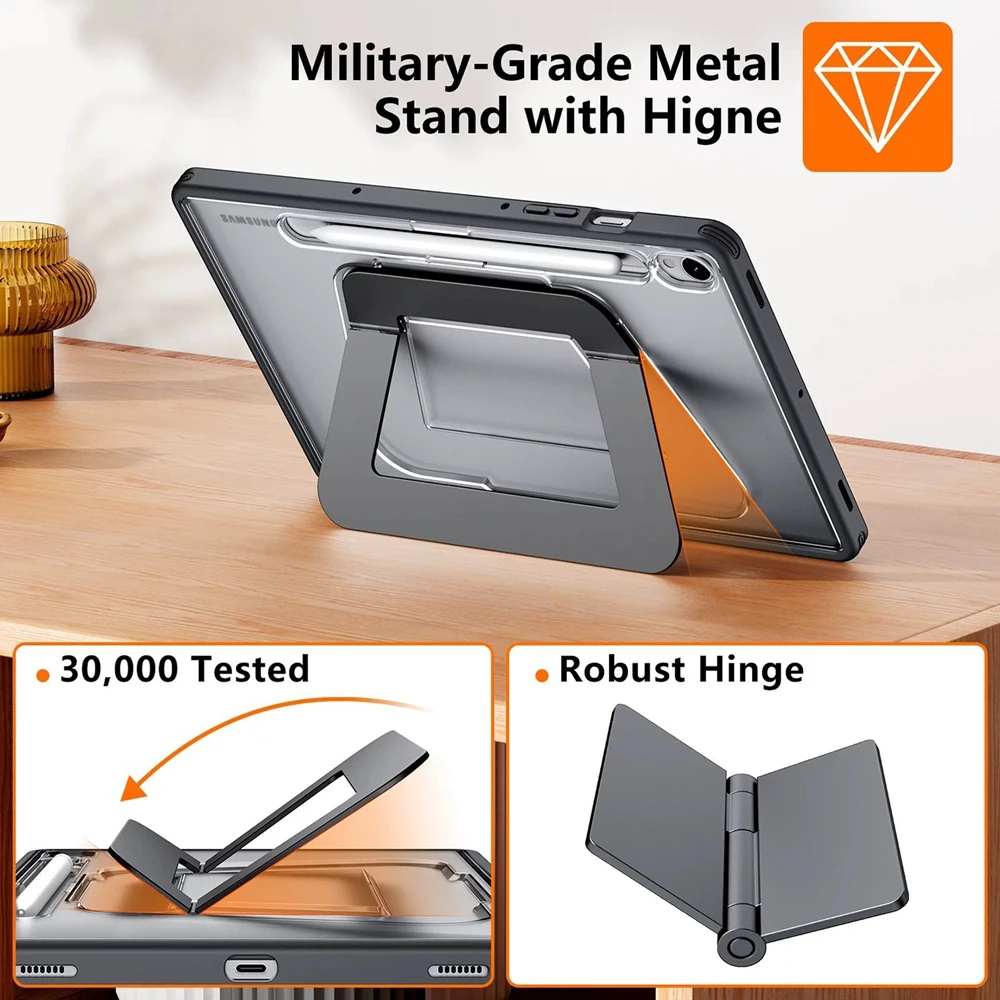 Case For Samsung Galaxy Tab S10 S9 FE,Ultra Thin Freely Adjustable Angle Stand Cover For S10 Lite With Pencil Holder For S9 FE