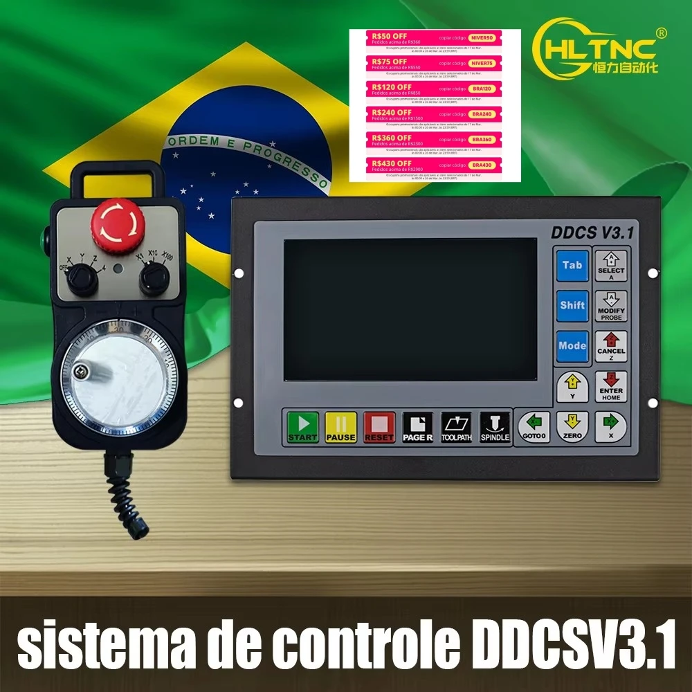 Brazil Shipped 4 Axis CNC Motion Controller DDCS V3.1 Supports G Code 500Khz CNC Control System For Engraving  Milling Machines