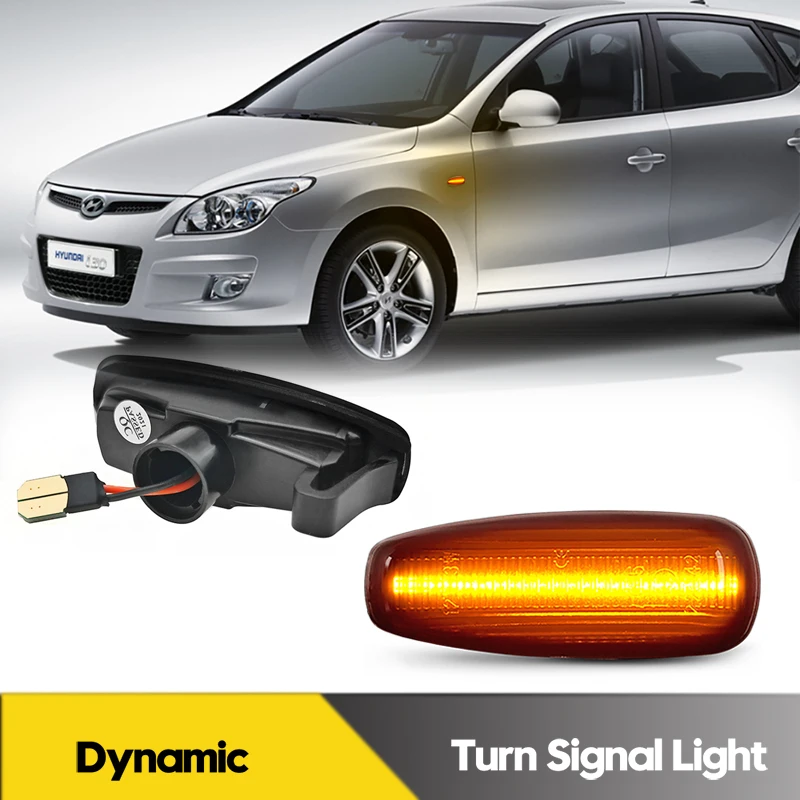 

2Pcs For Hyundai I30 Kia Ceed Rio LED Dynamic Side Marker Lights Turn Signal Lamps Avante Grandeur Rondo Carens Car Accessories