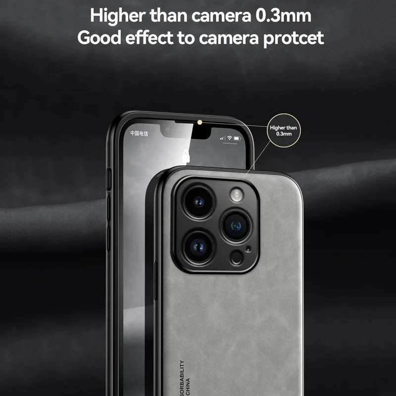 Sheepskin Leather Magnetic Holder Case for IPhone 15 14 13 12 11 Pro Max 13 Mini XR XS 8 7 Plus Shockproof Matte Slim Soft Cover image 5