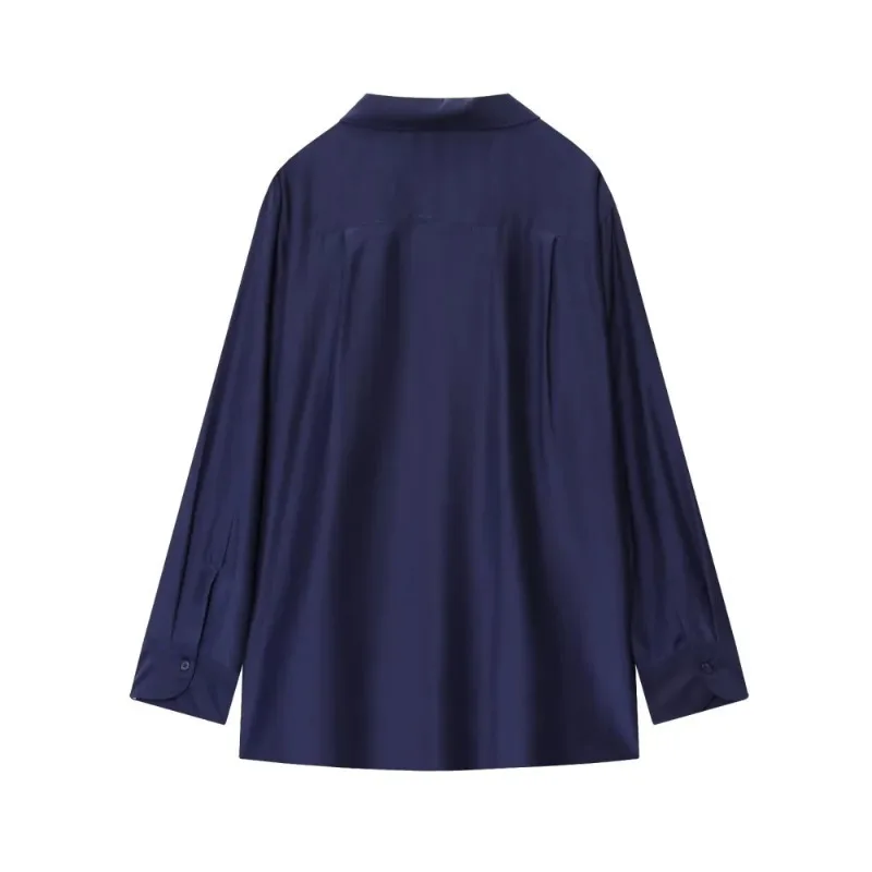 

Весенне-летняя новая модная куртка-рубашка. Женский свободный топ с воротником и карманом на пуговицах с длинными рукавами.