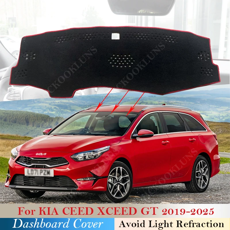 

Dashboard Cover Pad For KIA CEED XCEED GT 2019 2020 2021 2022 2023 2024 2025 Car Liner Anti-UV Mat Sunshade Dashmat Carpet Dash