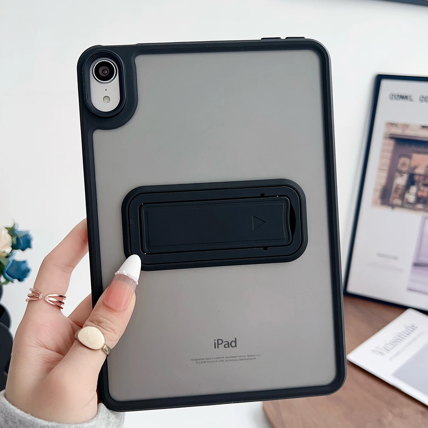 Matowe, półprzezroczyste etui z podstawką do iPada Pro 2024 11 etui Air 4 5 6 7 8 9. 10. generacji 10.2 10.9 11 cali Mini Kickstand Cover — zdjęcie 3