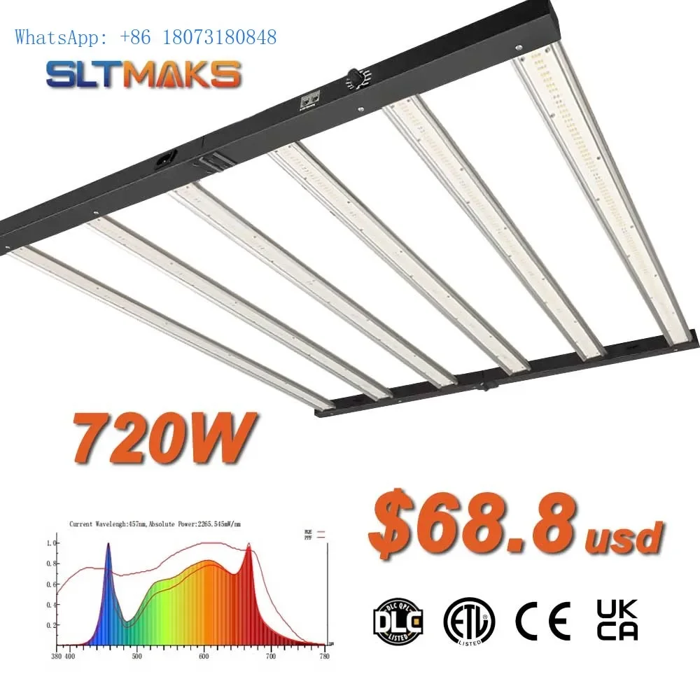 

SLTMAKS 720 Вт светодиодный необычный складной светильник с регулируемой яркостью 6 бар Samsung 720 Вт светодиодный светильник для выращивания растений полного спектра для роста комнатных растений