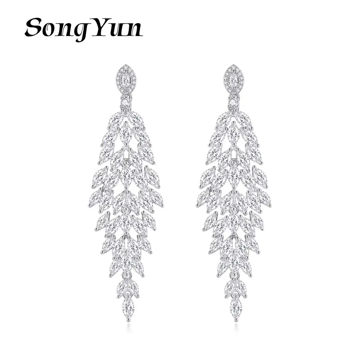 

SYYG Jewelry MHT Quality Brass Stud Earrings Dangle CZ 7A Zircon Minimalist Bridal Jewelry Women Earring Jewelry