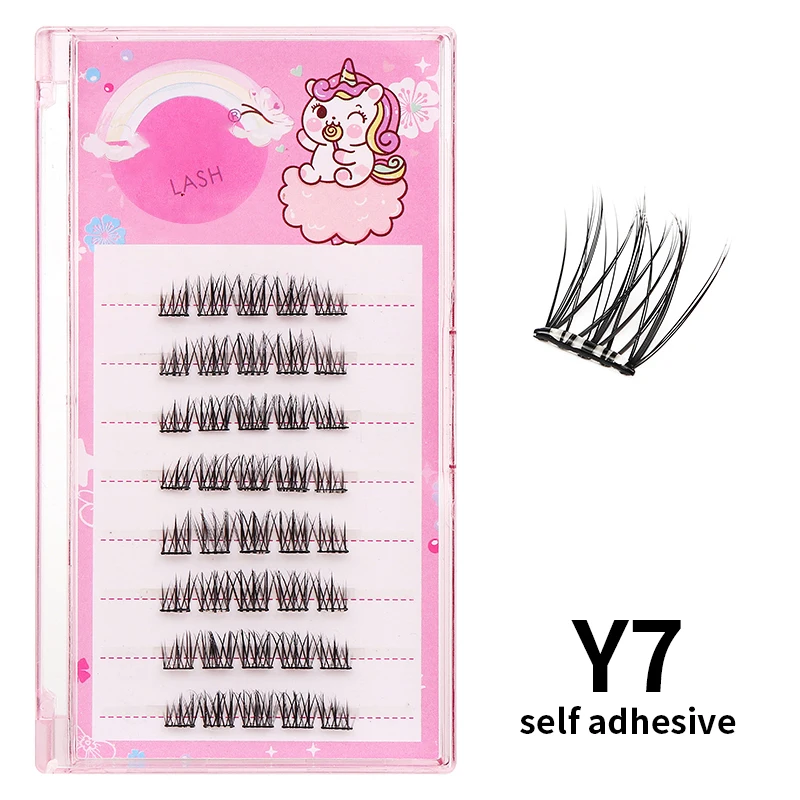 Individuelle weiche koreanische Wimpernverlängerung, natürliche Wimpern, Make-up-Cluster, Wimpern, selbstklebend, kein Kleber erforderlich, falsche Wimpern – Detail 3