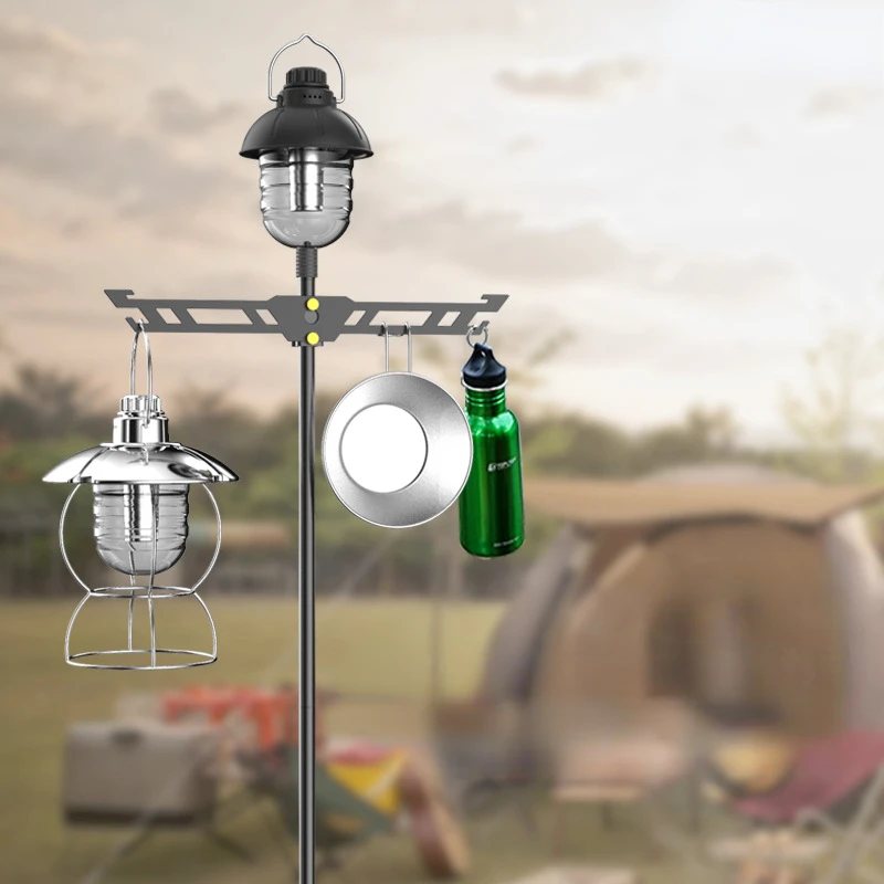 

Multifunctional Outdoor Storage Bracket Portable Folding Adjustable Aluminum Alloy Camping Table Floor Lamp Rack Hiking Gear