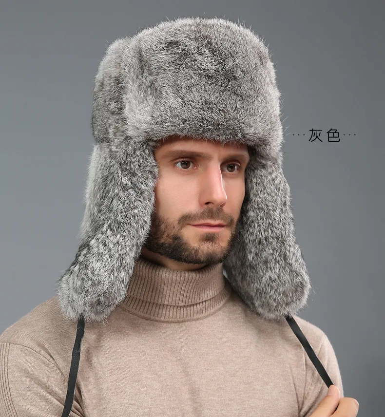 Cold weather Winter Cap Faux Fox Fur Bomber Hat Raccoon Fur Ushanka Cap Trapper Russian Man Ski  Snow Keep Warm Bonnet Skate