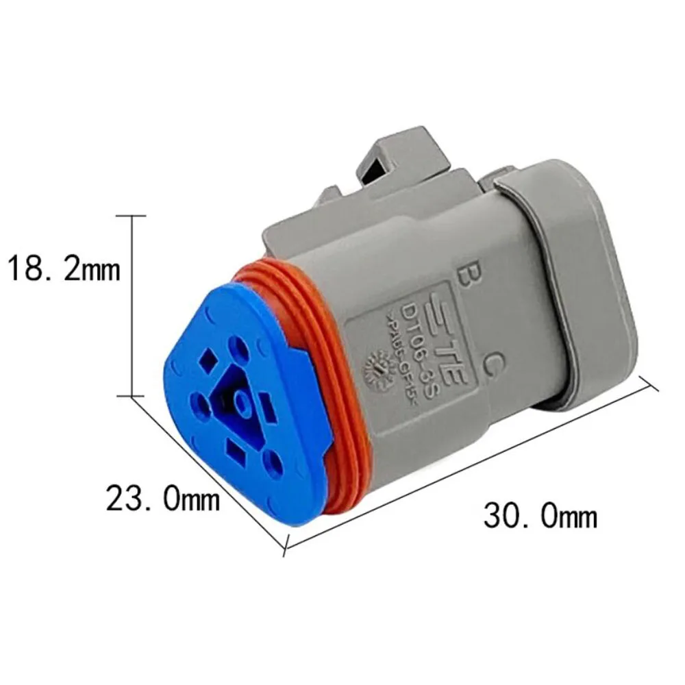 Deutsch DT06-3S-P006 J1939 Connector Plug 120 ohm Resistor AT06-3S-RJ120 Gray