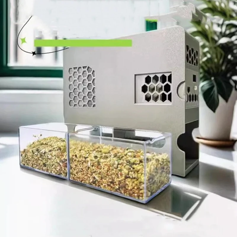 Bird Food Peeling Machine, Grain Shelling and Blowing Tool with Collection Box for Seed Cleaning and Bird Feed Processing