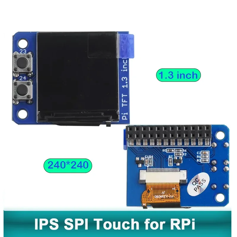 1/2PCS Mini PiTFT 1.3'' Display Module 240x240 Pixel IPS 1.3-inch Display Full Colors ST7789 TFT Add-on Screen for Raspberry Pi