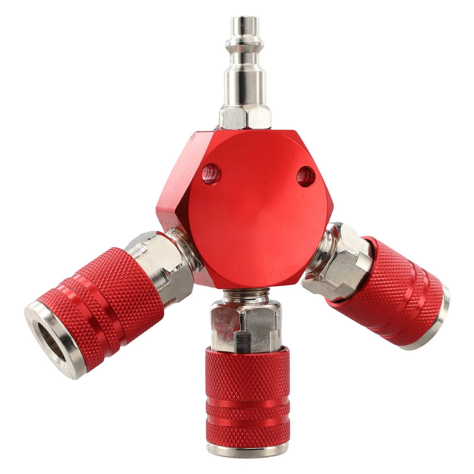 Pneumatic Couplers 3-Way Splitter For Air Tools 1 4 Inch NPT 3 Quick Couplers Hex Style Industrial Interchange