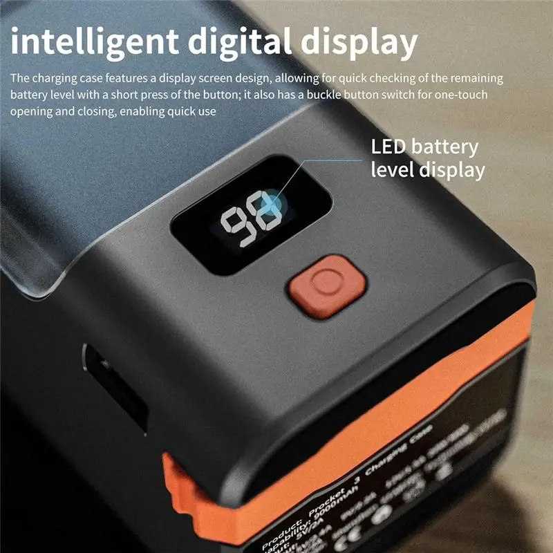 B04B-For DJI Osmo Pocket 3 9000Mah Multifunctional Battery 20W Fast Charging Case With Digital Display
