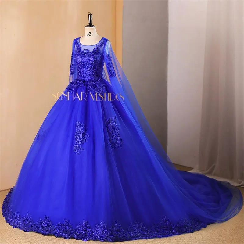 Sonhar Vestidos 2024 autunno nuovi abiti Quinceanera abito da festa con mantello abito da sera classico con foto reale colore personalizzato