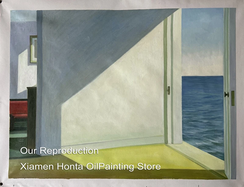 100% handmade Professional artist made  high quality Oil Painting Reproduction on Linen Canvas,-Rooms by the Sea,Free Shipping